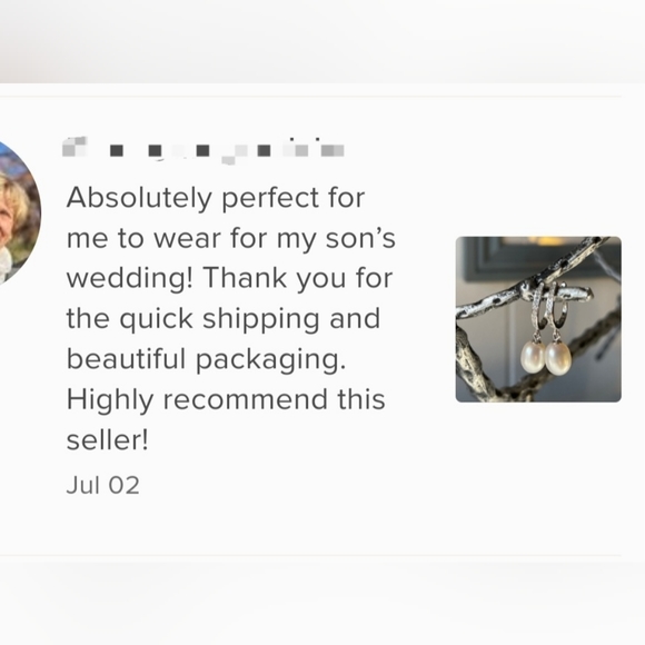 925S Sterling Silver White Cultured Freshwater Pearl Dangle Drop Earrings - Picture 4 of 12